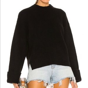 Frame Leon Slouchy Sweater Black Wool Cashmere SM